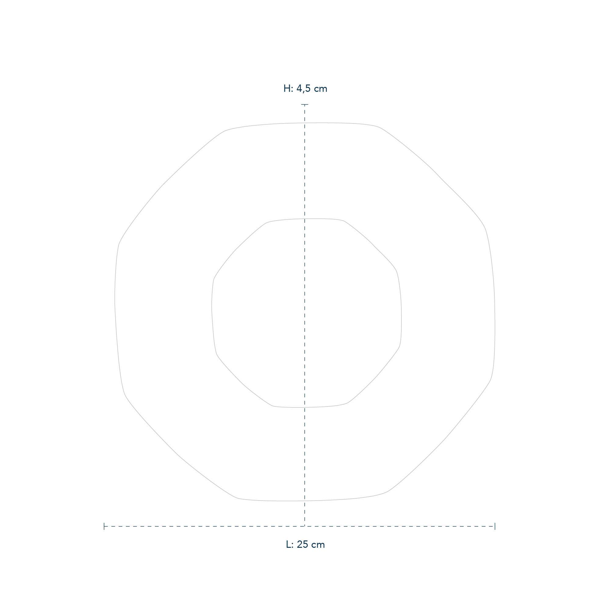Line drawing of White Fluted Arch Bowl 25 cm